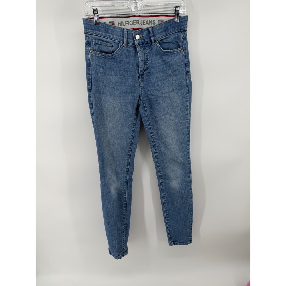 Vintage Y2k Tommy Hilfiger Jeans Womens 4 Mid Rise Skinny Light Wash Denim Pants